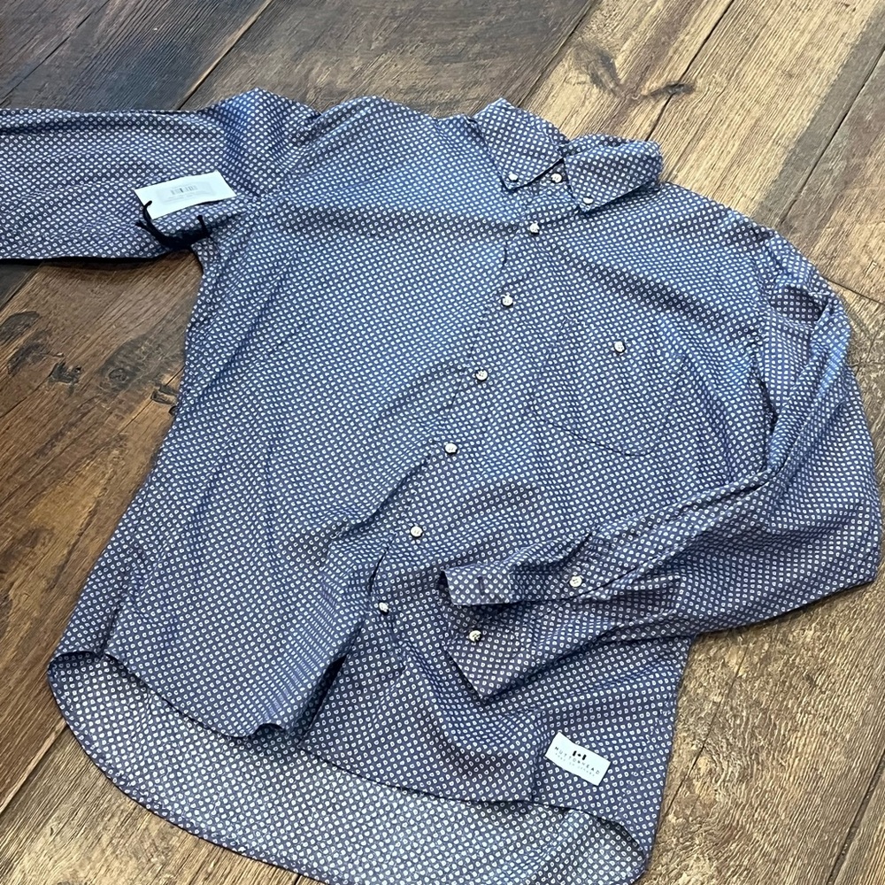 Muttonhead Navy Patterned Men's dress shirt